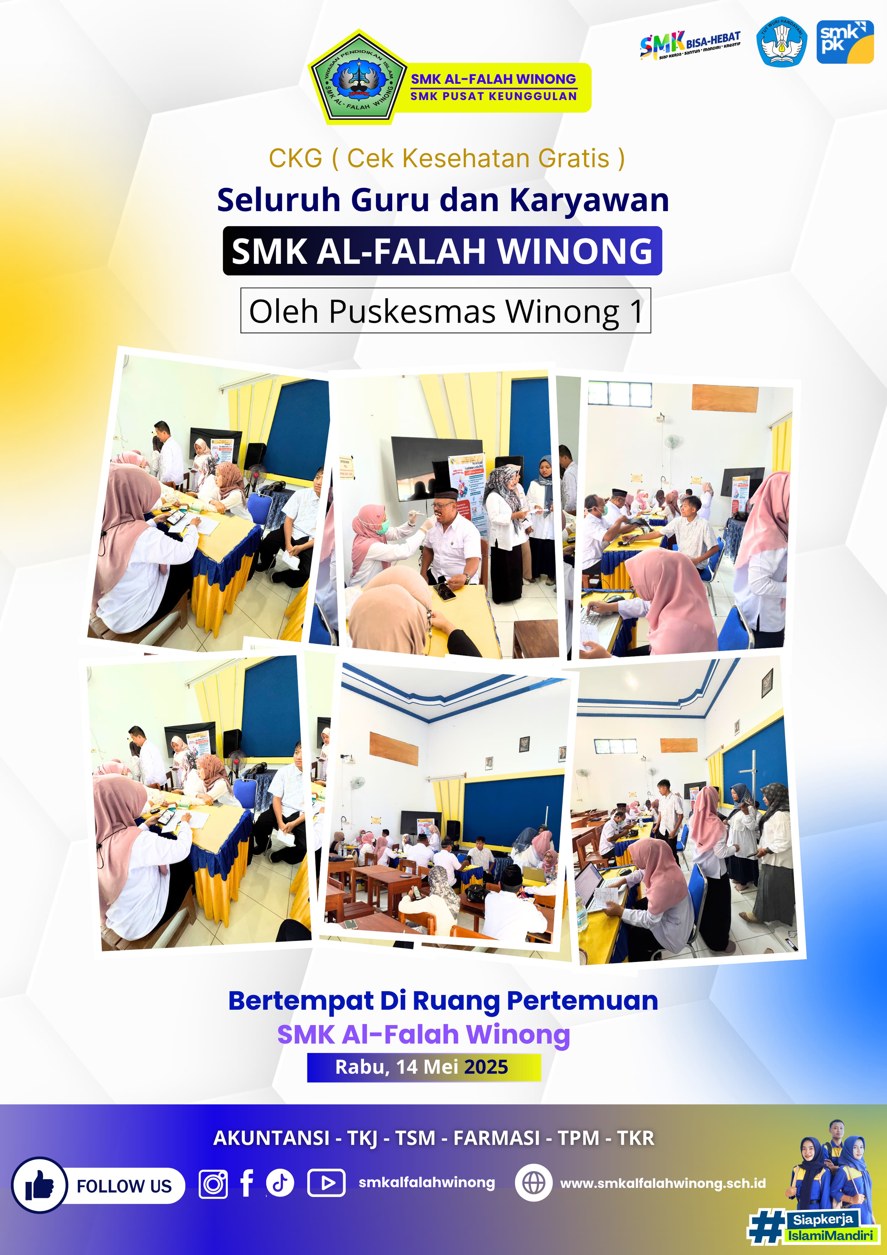 Cek Kesehatan Gratis untuk Seluruh Guru dan Karyawan SMK Al-Falah Winong